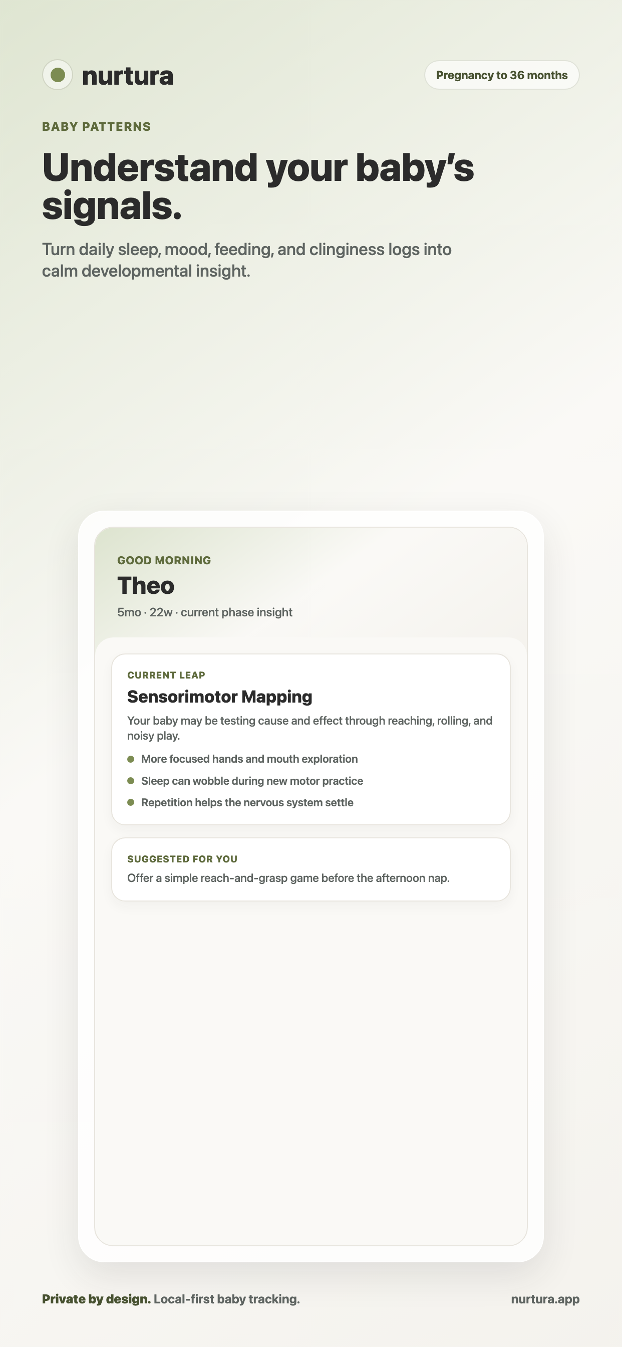 Nurtura home screen